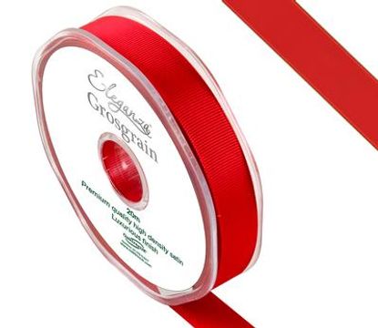 Eleganza Premium Grosgrain Ribbon 15mm x 20m Red No.16 - Ribbons